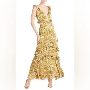 green emerald velvet dress Elowen Print Mini Dress